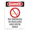 Signmission OSHA Danger Sign, No Smoking In Trailers, 14in X 10in Decal, 10" W, 14" L, Portrait OS-DS-D-1014-V-1472 - alternate 1